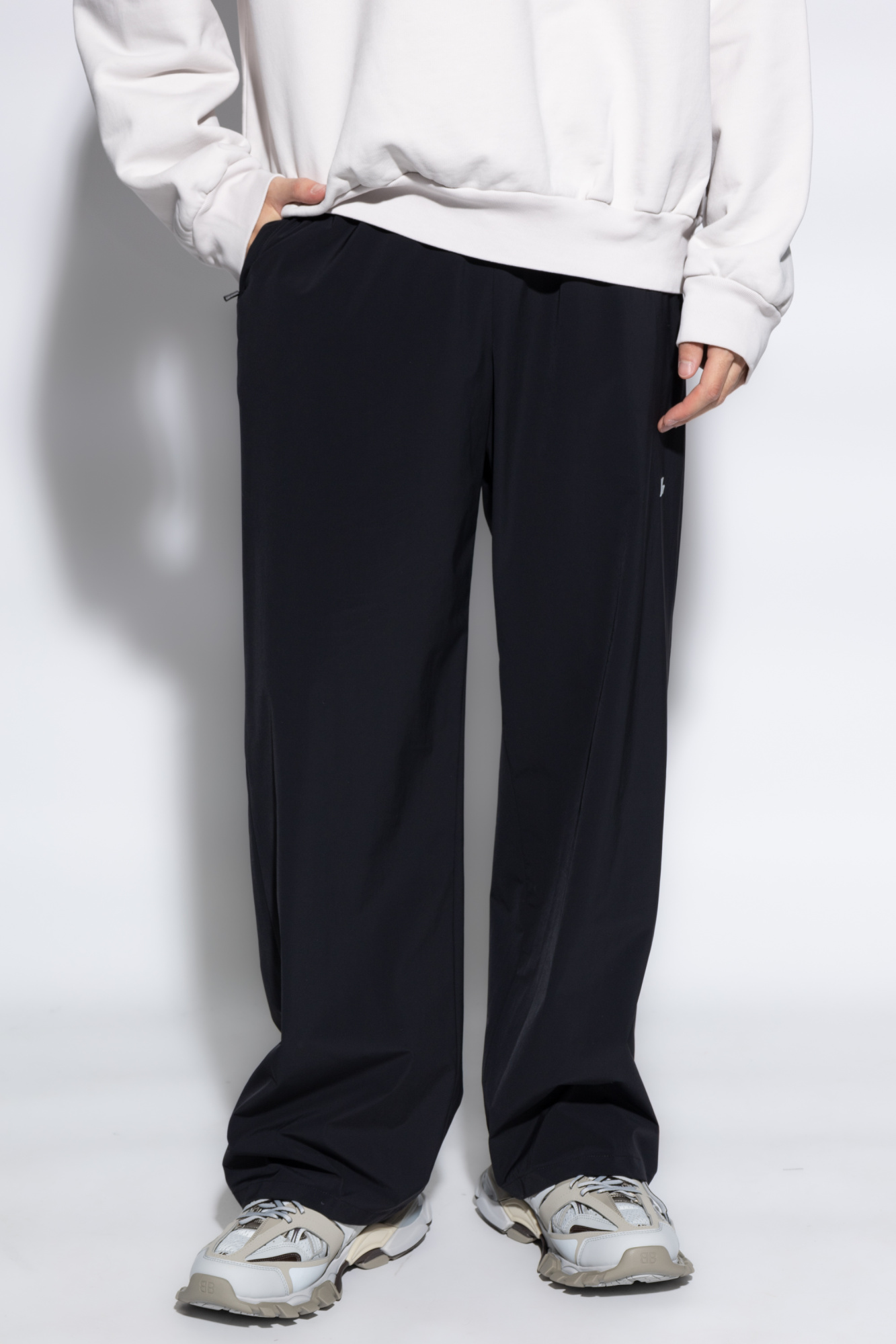 Balenciaga Nylon trousers with printed logo | Men's Clothing
